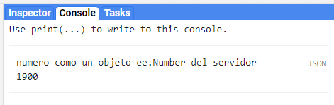 Salida de la consola de un objeto de tipo número del lado del servidor.