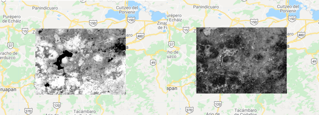 Visualización de los compuestos de media y desviación estándar cortados.